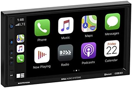 BOSS Audio Systems BVCP9700A Car Audio Stereo System - Apple CarPlay, Android Auto, 7 Inch Double Din, Touchscreen, Bluetooth Audio and Calling Head Unit, Radio Receiver, No CD Player, for Amplifier