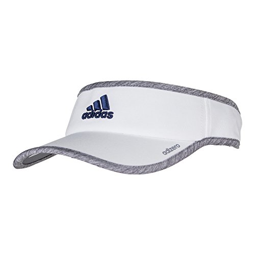 adidas Men's Adizero II Visor, One Size, White/Light Grey Heather/Mystery Blue