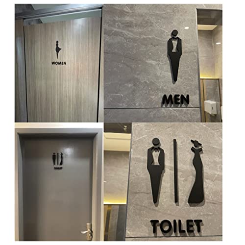 Acryl-Schild, modernes WC-Türschild für Geschäft, 25 cm Höhe, Figuren-Dekor-Set für Männer und Frauen