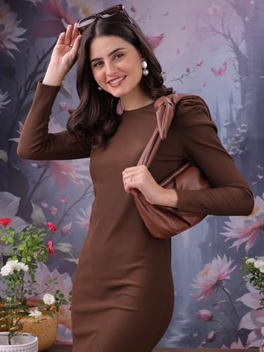 Image of Wedani Women 's Bodycon Dress with Full Sleeve