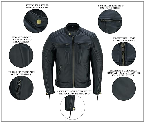 BTR BORN TO RACE Jaqueta masculina de couro de qualidade premium com zíper e proteção para motocicle