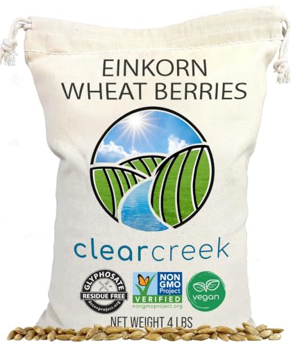 CLEAR CREEK Certified Glyphosate Residue Free Einkorn Wheat Berries | 4 lb | Non-GMO Project Verified