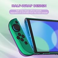 playvital Schutzhülle für Nintendo Switch 2, Dockbares Case, Ergonomischer Griphülle, Kratzfeste Hülle mit Klappständer & Joystick Kappen Zubehör | Glänzend, Solid-Serie, Chamäleon Grün Lila – Ansicht 3
