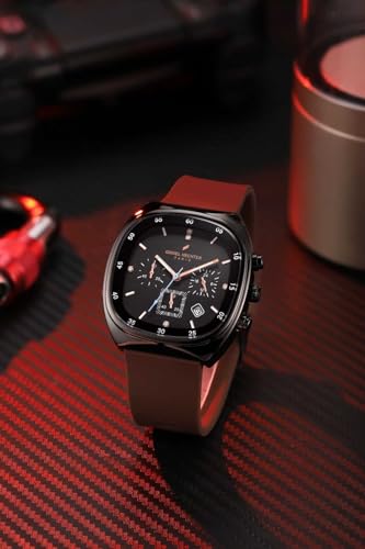 Image of Daniel Hechter Paris Bercy Collection Modern Multi Functional Watch for Men with Square Dial and Silicon Band-DHM1001