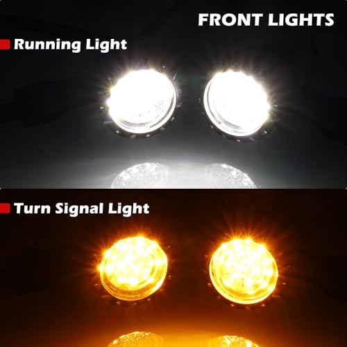Image of TSUNG 4PCS Motorcycle Bullet LED Front Rear Turn Signal Light SMD Blinker Indicator for Cruiser Chopper Bobber Cafe Racer Street Bike (SMD LED-4PCS Chrome)