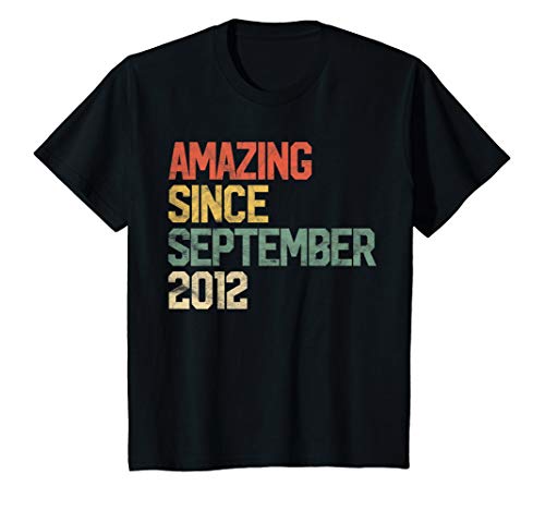 Youth Amazing Since September 2012 8th Birthday Gift 8 Year Old T-Shirt