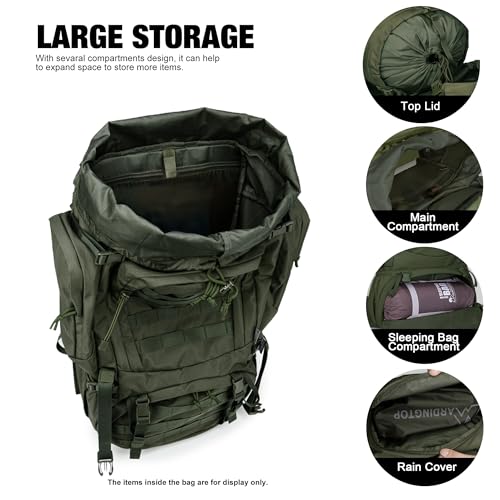 Image of Mardingtop 60L Military Internal Frame Backpack for Hiking,Camping,Hunting,Rucksack Backpack with Rain Cover