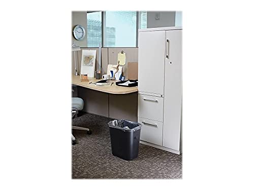 Image of Rubbermaid Commercial Products Resin Wastebasket /Trash Can, 7-Gallon /28-Quart, Black, Plastic, for Bedroom /Bathroom /Office, Fits Under Desk /Sink /Cabinet
