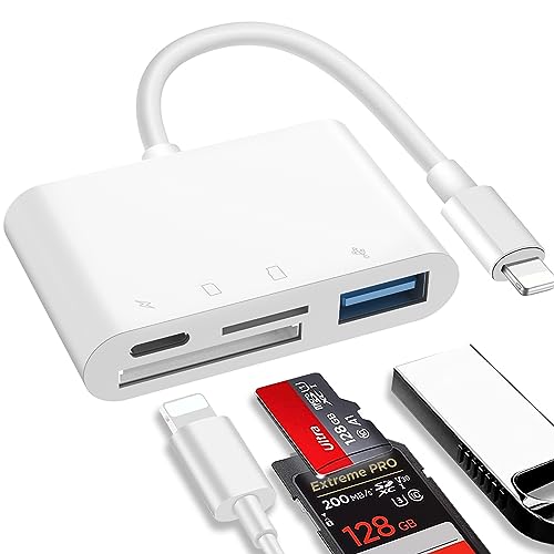SD Card Reader for iPhone iPad 4 in 1 Camera Card Viewer