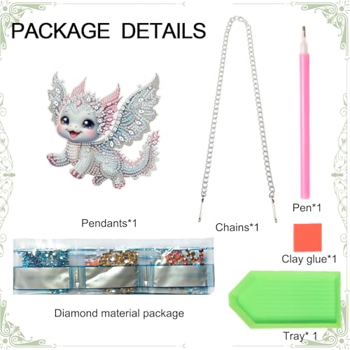 Image of AiYuanzsh Flying Dragon Diamond Painting Hanging Kit, DIY 5D Crystal Acrylic Diamond Art Pendant with Special Shaped Rhinestones, Fantasy Dragon Ornament for Wall, Door, Car, or Home Decoration