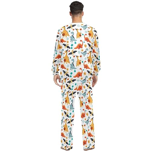 Unisex Pajama Set Cartoon Dinosaurs Halloween Family Matching Long Sleeve 2 Piece Sleep Lounge Set for Men & Women4