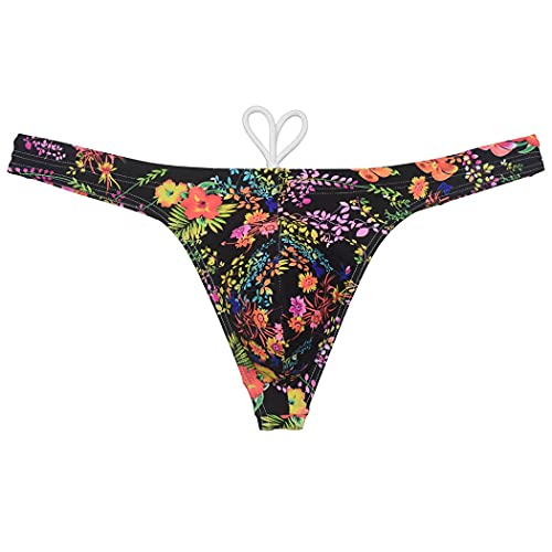 OROCOJUCO Sexy Men's Swim Thong Bikini Swimwear Board Surf Short Trunks Contour Pouch Tangas Swimsuit Wisteria XL