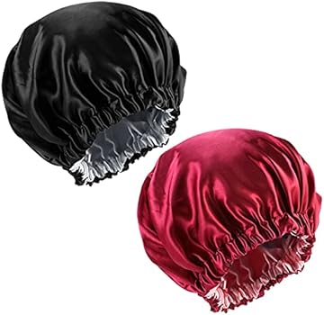 Satijnen Slaapmuts Zwart Scrunchie / Hair Bonnet / Haar bonnet van S