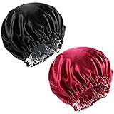 【Uso Amplio】: el gorro de dormir puede envolver completamente el cabello. Puede usarlo cuando duerme, se lava la cara, se maquilla, se baña y hace las tareas del hogar. El gorro de noche de satén de seda también es muy adecuado como cubrecabeza para pacientes con cáncer y quimioterapia.
