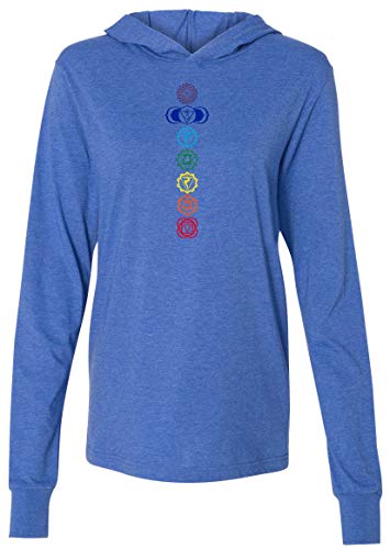 Yoga Clothing For You Mens Colored Chakras Lightweight Hoodie Tee Shirt