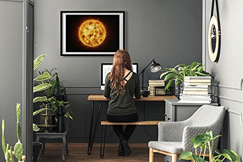 Peinture Photo Soleil Premium Cadre MDF 70x50 cm Tulup Tableau Décoratif en Bois