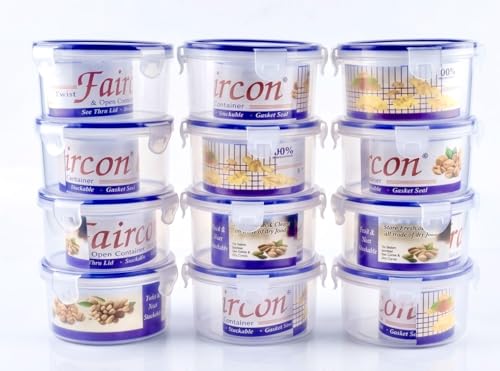 Image of PARKASH STORE- Set of 12 Plastic Kanjak Tiffin Boxes- Navratri Special Lunch Boxes - Beautiful Design(Set of 12)