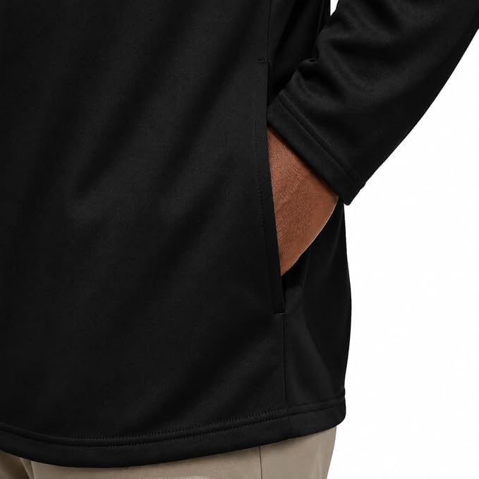 adidas Men’s Quarter Zip Pullover – Regular Fit, Stand Collar, Zipper Pockets (Black, XX-Large)