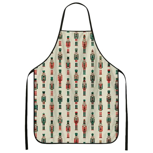Image of Nutcracker Apron for Cooking, Vintage Holiday Chef Apron, Christmas Kitchen for Baking and Bbq, Perfect Adults 1pcs