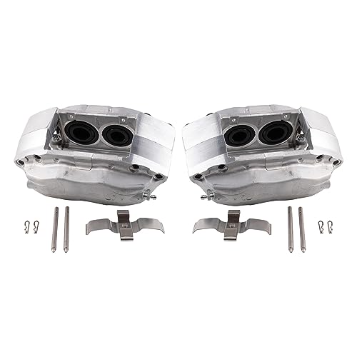 Image of TRQ Front Brake Caliper Set Zinc Coated Brackets Compatible with 2004 Infiniti G35 2003-2009 Nissan 350Z