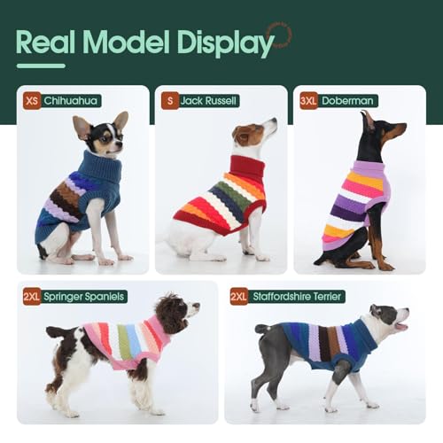 Kuoser Dog Sweater, Christmas Dog Sweaters for Extra Small Dogs Soft Warm Doggie Sweater Colorful Cable Knitted Vest, Pet Thermal Turtleneck Fall Winter Kniwear for Xmas Thanksgiving, Red XS by Kuoser - Image 8