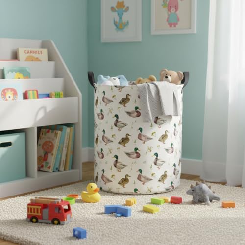 Image of Baby Laundry Hamper kids laundry Basket Waterproof Laundry Bag for Bedroom Clothes Organizer Room Decor(Duck)