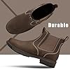 festooning Mens Chelsea Boots Casual Classic Comfy Slip On Ankle Waterproof Mens Boots Brown 10 #5