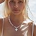 Bheop Chunky Cross Necklace for Women Trendy Silver Plated Statement Cross Pendant Charm Necklace Vintage Long Big Paperclip Faith Chain Costume Jewelry Gift Non Tarnish
