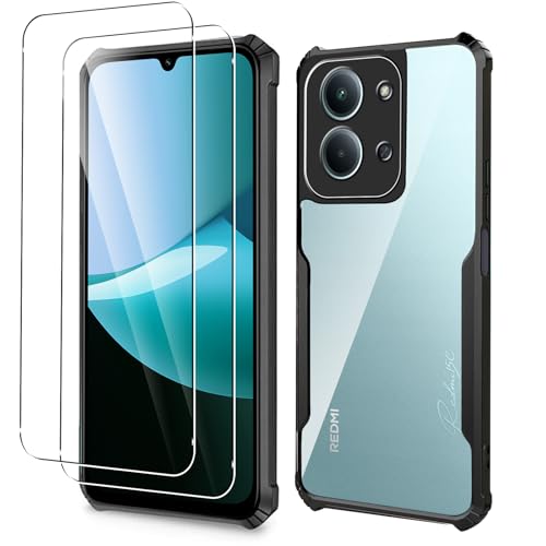 Case for Xiaomi Redmi 15C（171mm） + Screen Protector, ELECTRO-WEIDEWORLD Hybrid Shockproof PC Back + TPU Frame Case with Corner Bumpers[Drop Protection], Ultra-Clear & Scratch Resistant Phone Case