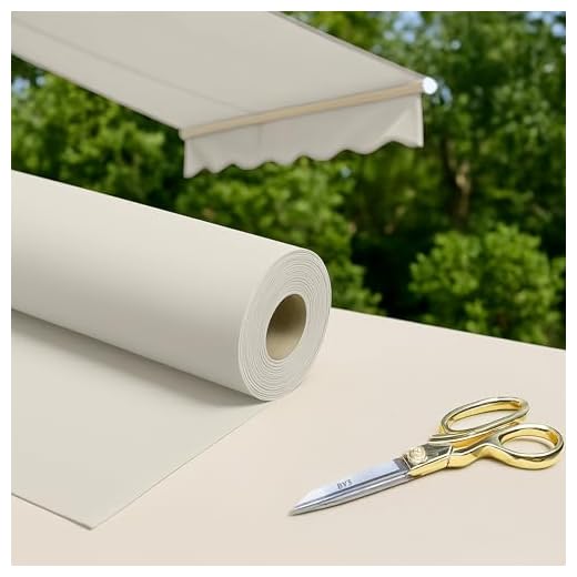 Byour3 - Tejido por Metro para Toldos Exteriores Protección UV Sombra Balcón Veranda Lonas Gazebo Lateral Abatible Pérgola Toldo Camper Cojines Barco (Blanco, 140 cm Ancho Rollo)