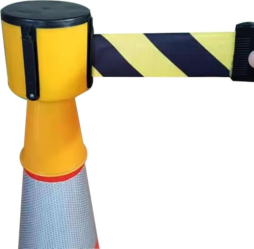 Barrière de sécurité rétractable cône signalisation pour délimitation circulation et chantier - 2