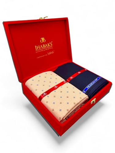 Image of JHABAK'S Unstitched Polyester Print Shirt & Trouser Fabric - 2.25 m Shirt Cloth - 1.20 m Pant Piece