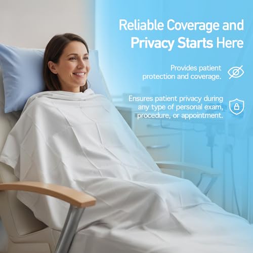 Image of Dynarex Disposable Drape Sheets - 40 inch x 90 inch (Case of 50), White, 2-Ply Tissue Paper for Patient Privacy, Exams, and Procedures