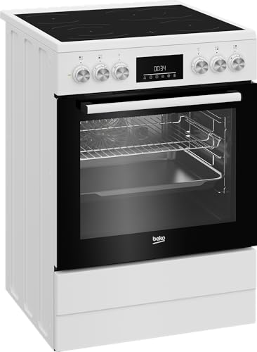 Beko FBM67320WS freistehender Herd, 60 cm Backofen, 72 l Volumen, Dampfreinigung SteamShine, 8 Heizarten, Multifunktionsofen, weiß