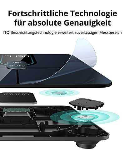 ANKER eufy Smart Scale P2 Pro, smarte Körperfettwaage, Schwarz – Ansicht 6