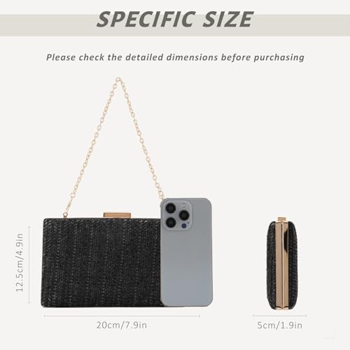 Image of GOKTOW Straw Clutch Purse Raffia Rattan Summer Woven Beach Handbags for Women Vacation Travel 2024