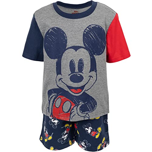 Disney Mickey Mouse Little Boys French Terry Graphic T-Shirt & Shorts Blue/Grey 7-8 #TOP3