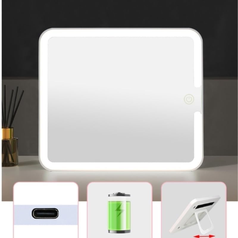 Three-color Adjustable LED Light Makeup Case Portable Tool Storage Bag(Apricot) image 2