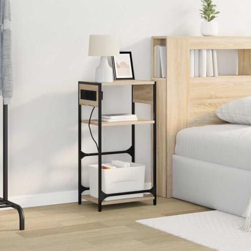 Table de chevet avec prise, le meuble compact contre les câbles emmêlés - 6
