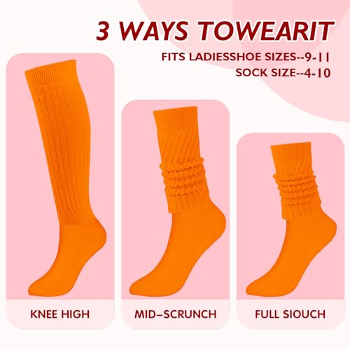 Image of Buauty Slouch Socks for Women, Soft Extra Long Chunky Scrunch Knee High Sock Winter Knit Slouchy Socks Leg Warmmers