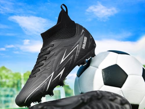 Image of Unisex FG Cleats Training Athletic Non-Slip Long Studs High-Top Football Soccer Shoes for Youth
