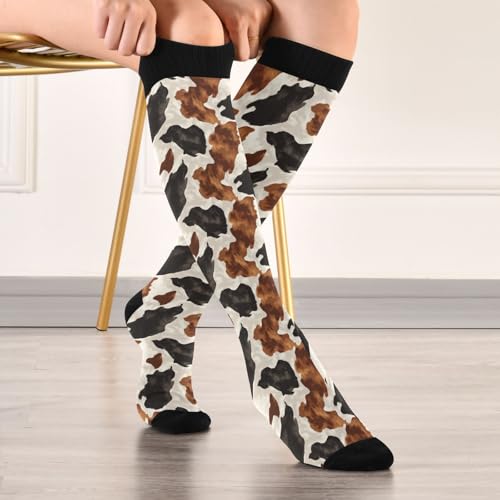Image of Pigsaly Red White Polka Dot Womens Compression Socks Athletic Tube Sock Knee High Socks Outdoor Sport Socks