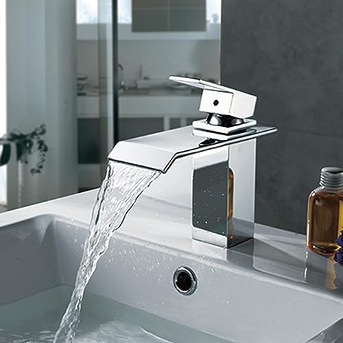 Grifo de cascada QYYZTQY para renovar el lavabo del baño con agua fría y caliente