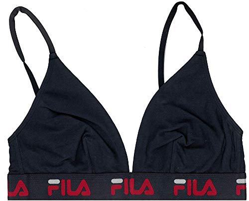 Fila Women's Logo Cotton Triangle Bralette, Peacoat, Small