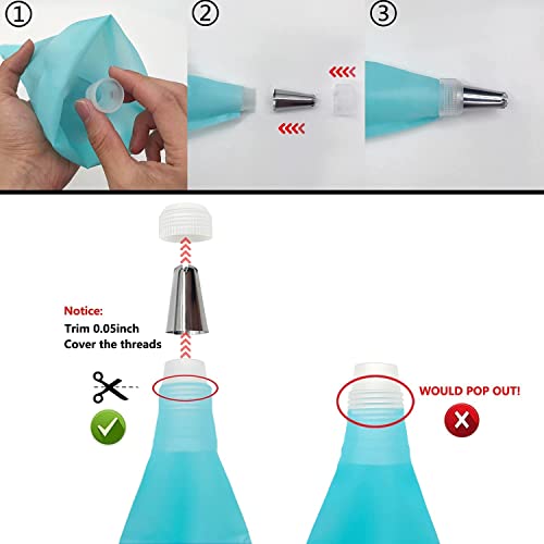 Spritzbeutel Mit Tüllen, Torten Zubehör Set zum Backen mit Spritzbeutel Wiederverwendbar und Spitzen, Standardkonverter… - Image 4