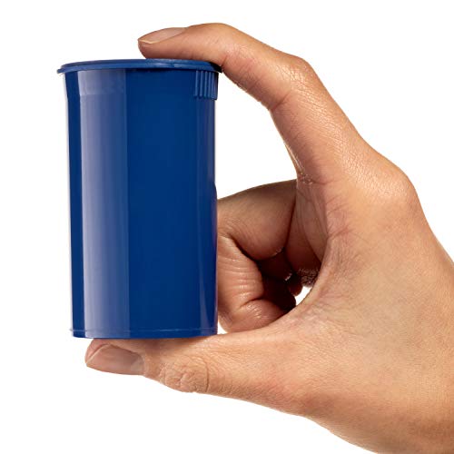 Top Class Ventures Airtight 19 Dram Pop Top Bottles - Storage Jar Containers With Hinged Lids - Multi Use For Herbs, Teas, Pills, Candy, And More - 10 Pack #TOP4