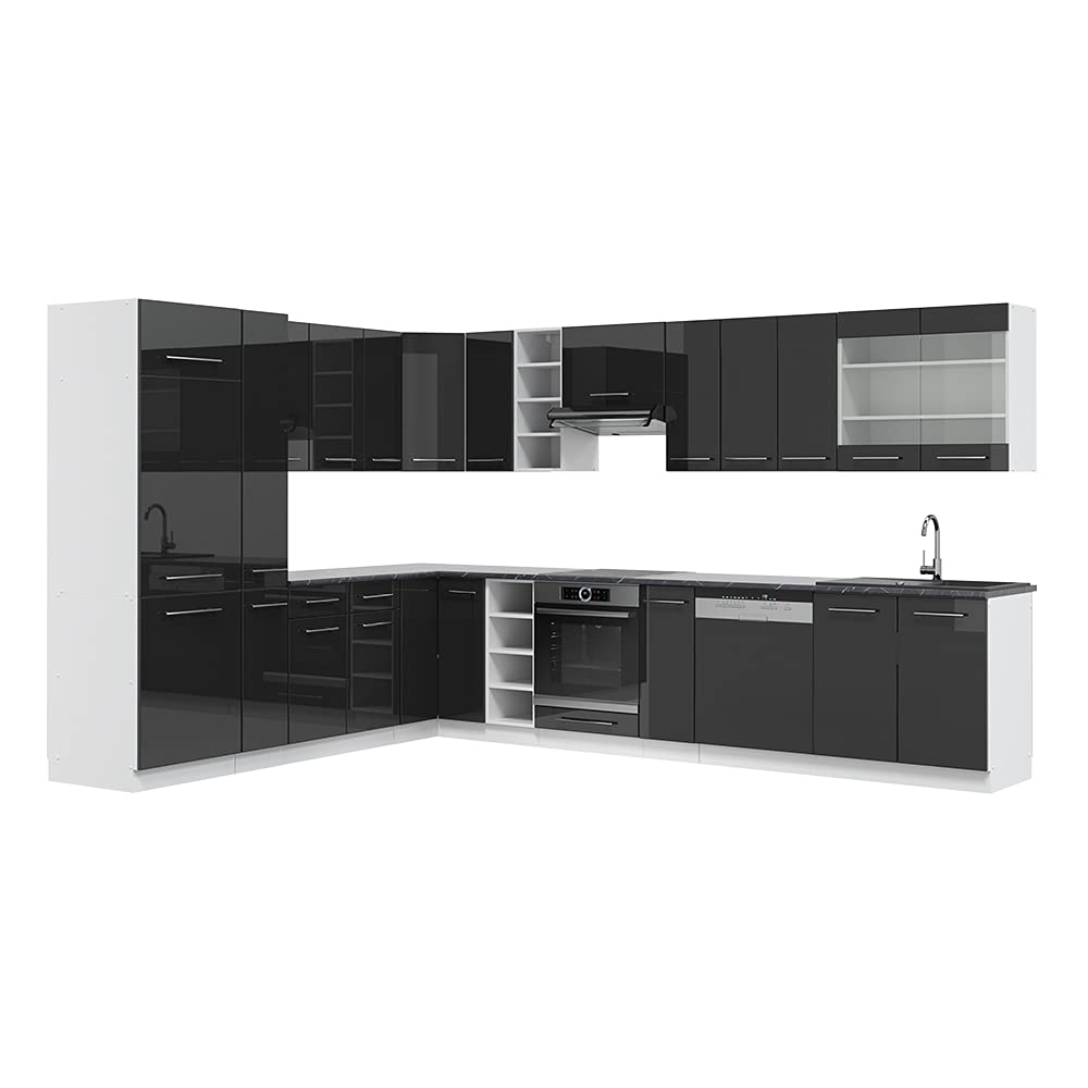 scaffetto angolare in anthracite con finestre e ante bianche