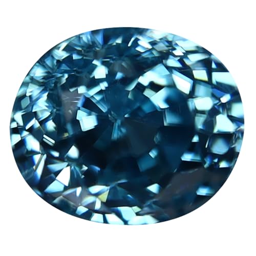 Zircon bleu naturel lâche de 2.53 ct en coupe ovale 7x6 mm pour haute joaillerie
