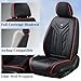 Coverado Seat Covers, Car Seat Covers Full Set, Leather Seat Covers for Cars, Automotive Seat Covers Car Seat Protector Car Accessories Fit for Most Sedans SUV Pick-up Truck(Black&Red)
