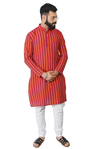 Image of Men's Cotton Long Kurta (Broad Lining)
